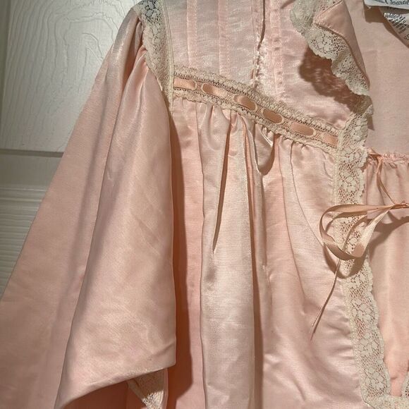 Character cuddleskin gown pajamas pink satin vintage M 8/10 Victorian - Picture 7 of 12